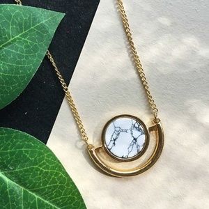 Dainty Marble Gold Necklace, Boho Necklace, NEW